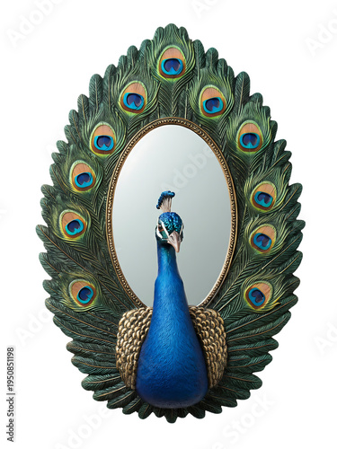 Elegant peacock mirror decor showcasing vibrant colors and artistic design