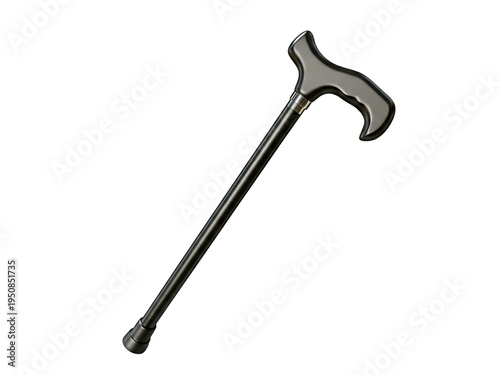 Elegant walking cane isolated on transparent background for health and support