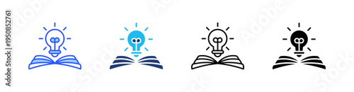 Knowledge Multi Style Icon Set Vector 