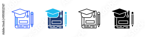 Education Multi Style Icon Set Vector 