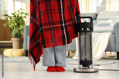 Young woman with plaid and ...