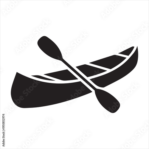 Canoe symbol logo vector icon, minimalist illustration design template representing canoeing, kayaking, water sports, outdoor adventure, and travel branding for logos, badges, and graphic design proje