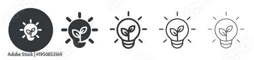 Eco-Friendly Energy Idea thin line and solid icon. Multi series icon. Web minimal icon