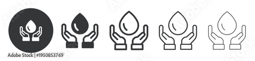 Protecting Water Resources thin line and solid icon. Multi series icon. Web minimal icon