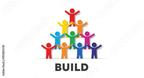 Set of 8 colorful people icons vector, teamwork illustration