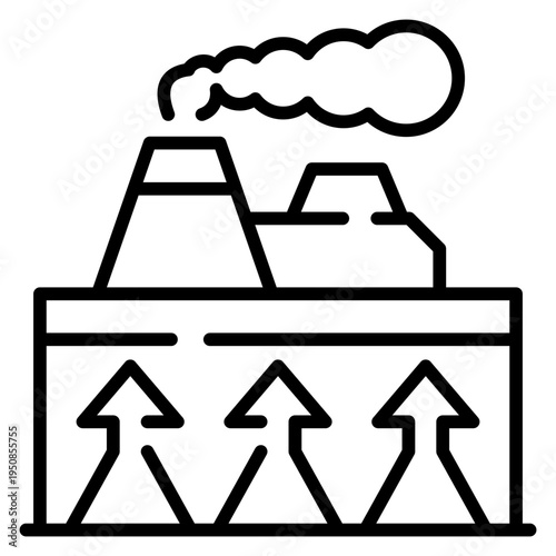 Geothermal Energy Line Icon