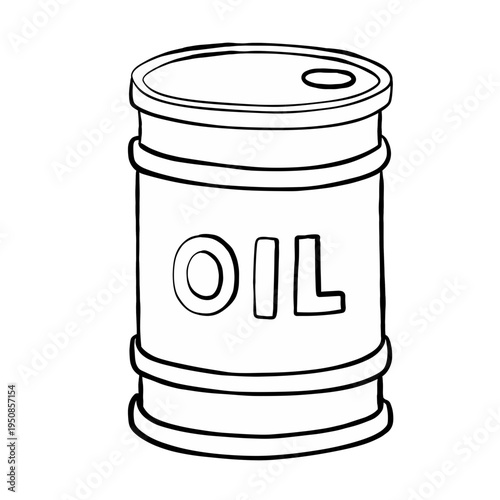 Line illustration of oil barrel 