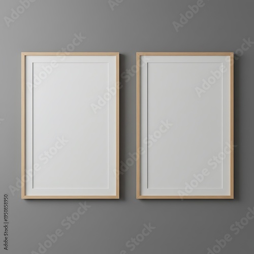 Minimalist Oak Frames: A 3D Render