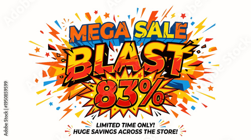 Mega Sale Blast Banner with 83% Discount