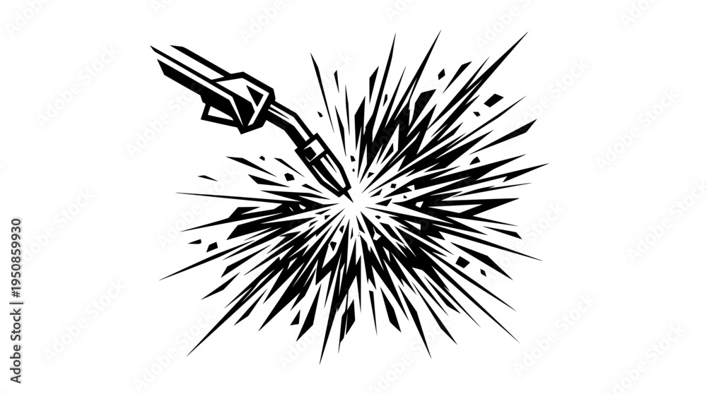 Obraz premium Abstract Welding Spark Energy Logo Vector