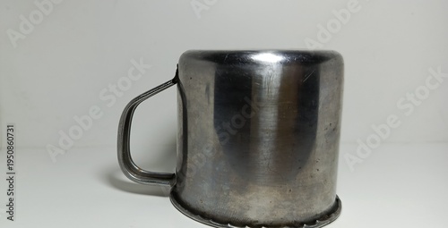 a steel glass drinking water