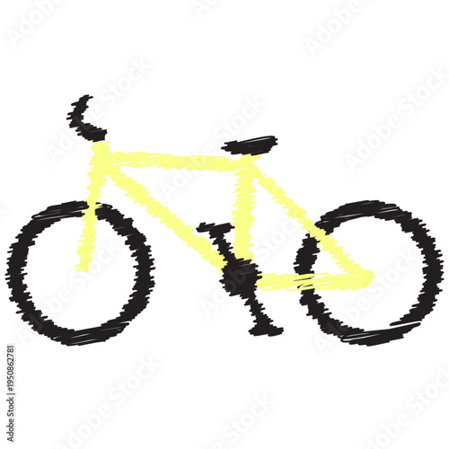 Cute Scribble Bicycle Illustration
