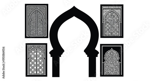 Intricate islamic archways and detailed panels a striking silhouette