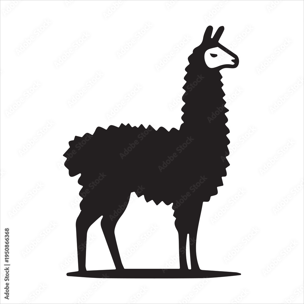 Fototapeta premium Beautiful modern llama logo. Simple and monochrome