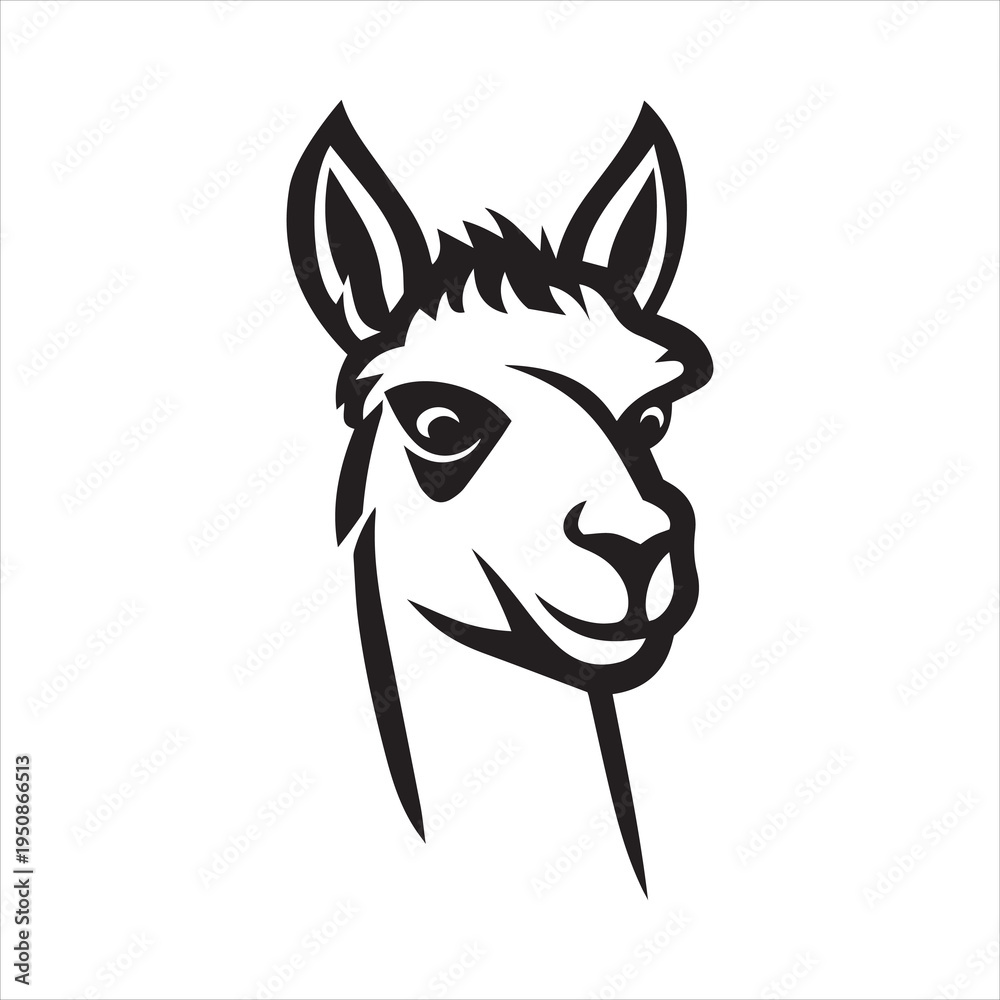 Fototapeta premium Llama logo, llama icon, llama head, vector