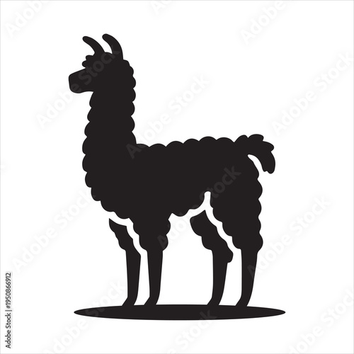 Llama animal silhouette logo, icon design vector illustration.