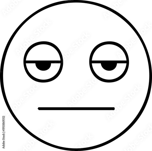 Bored and sleepy face emoticon