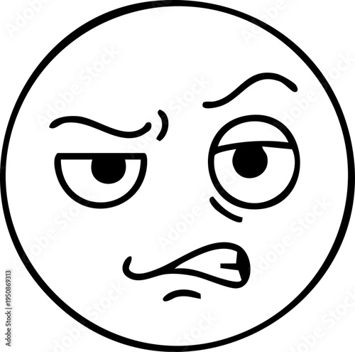 Suspicious and doubting face emoticon