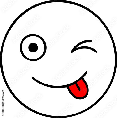 Winking face with tongue out emoticon