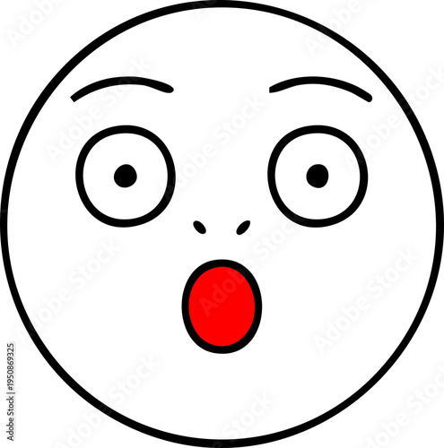 Surprised face with open mouth emoticon