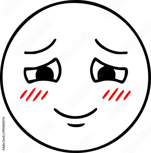 Shy and blushing face emoticon