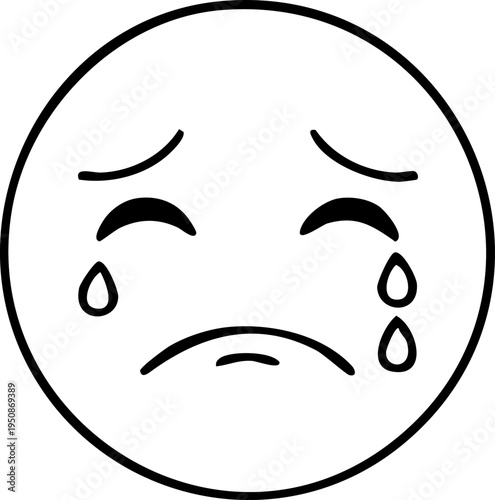 Weeping and lonely face emoticon