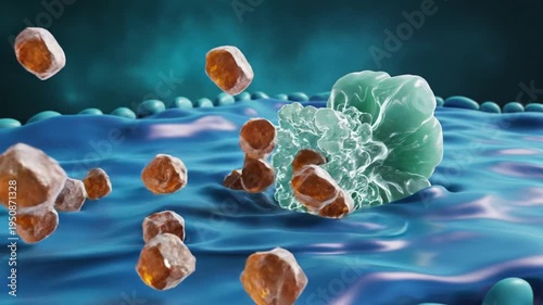 Advanced Type 2 Diabetes Pathology, 3D Animation of Insulin Resistance and Glucose Rejection at Cellular Receptor