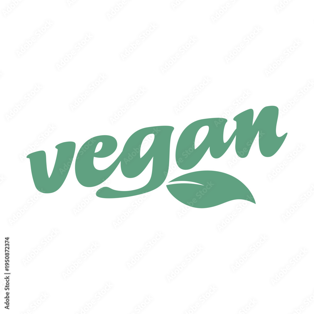 Fototapeta premium Minimal Vegan Logo Plant Based Leaf Icon Eco Friendly Branding Design