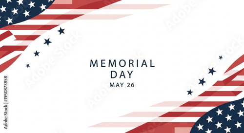 Memorial day usa american flag background with patriotic stars and stripes design
