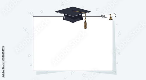 Graduation Cap on Certificate Template.