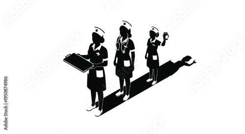 Set of 3 black and white chef icons vector