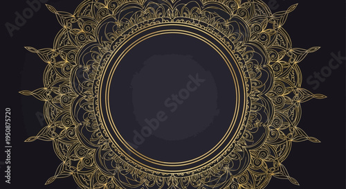 Ornate Gold Circular Frame with Spikes.