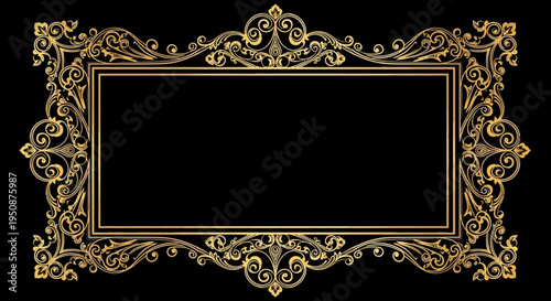 Ornate Gold Frame with Floral Decorations.