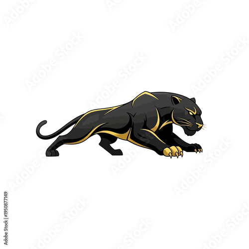 Black Panther in Stealth Mode, Ready to Pounce