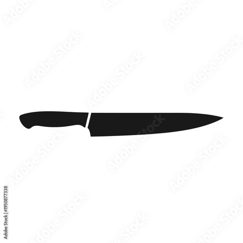 Black silhouette of a kitchen knife on white background (1)