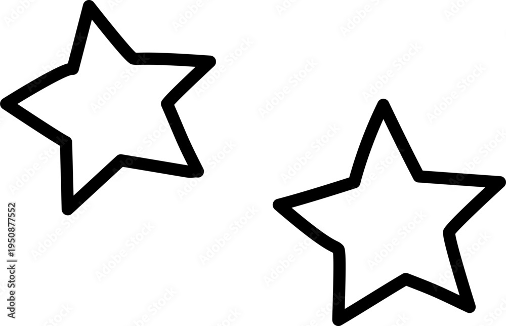 Obraz premium Two Stars Line Art Illustration