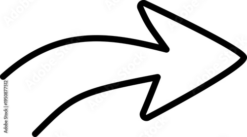 Curved Arrow Line Art Illustration