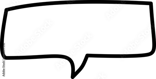Speech Bubble Line Art Illustration