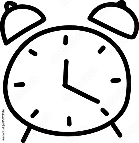 Alarm Clock Line Art Illustration