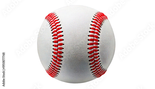 Baseball with red stitching isolated PNG, sport equipment for baseball game and train 