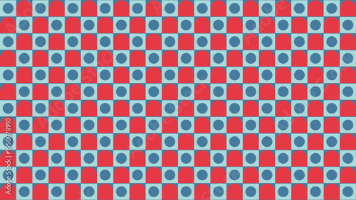 Geometric Checkerboard Pattern with Oval Accents vector background