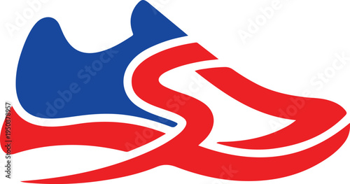 Modern Athletic Running Shoe Logo Icon, Stylized Sneaker Symbol for Sport Brand