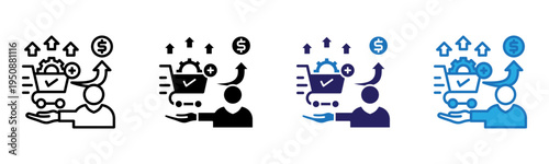 Sales Icon Multi Style Vector Illustration