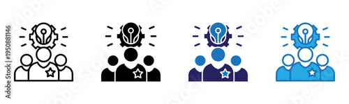 Leadership Icon Multi Style Vector Illustration