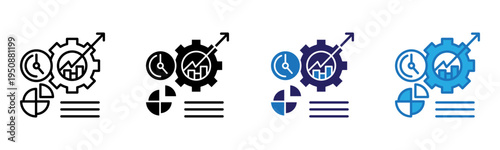 Productivity Icon Multi Style Vector Illustration