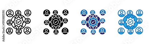 Networking Icon Multi Style Vector Illustration