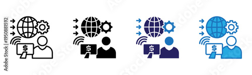 Online Icon Multi Style Vector Illustration