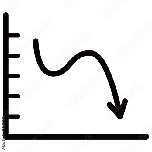 棒グラフを突き抜ける上昇矢印のビジネスアイコン（目標達成・急成長・モノクロ・アウトラインあり）