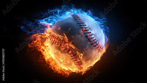 baseball in fire
