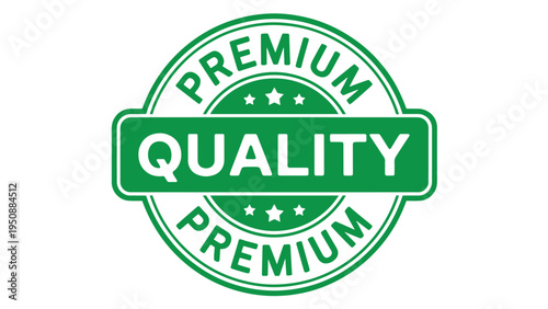 Premium Quality Seal Icon – Green Circular Stamp for Product Certification, Marketing, and Branding
